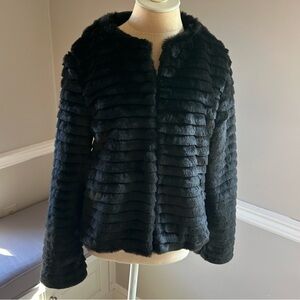 Sucette Rose Vintage faux fur Black jacket